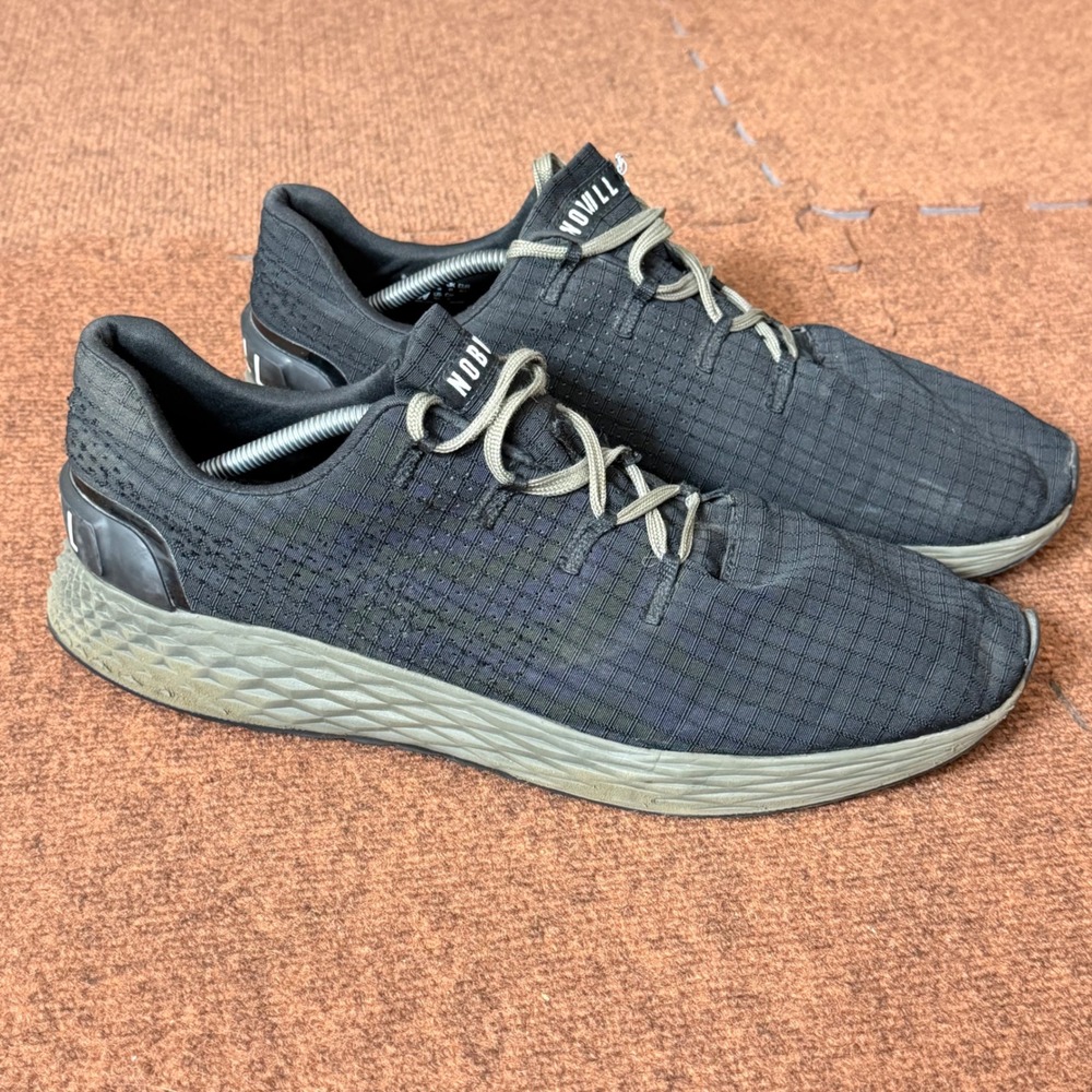 NOBULL Ripstop Runner gym A- Mens 14 Black Olive Green Training Running Shoes